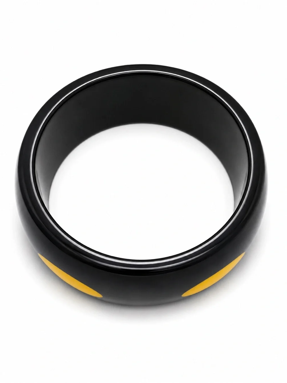 New Geometric Acrylic Bangle Bracelet Black Yellow‎ Colorblock Statement Cuff